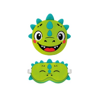 ZOONAP - Oreiller de voyage avec masque pour les yeux - Dino