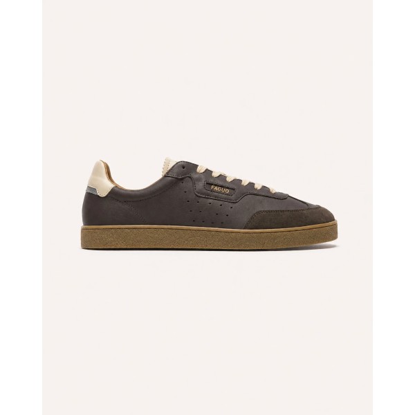 FAGUO LUMBO - Baskets homme cuir marron chocolat