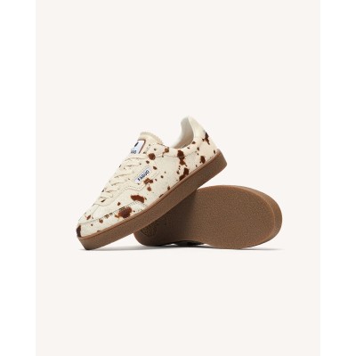 FAGUO LUMBO - Baskets femme écru & marron en cuir