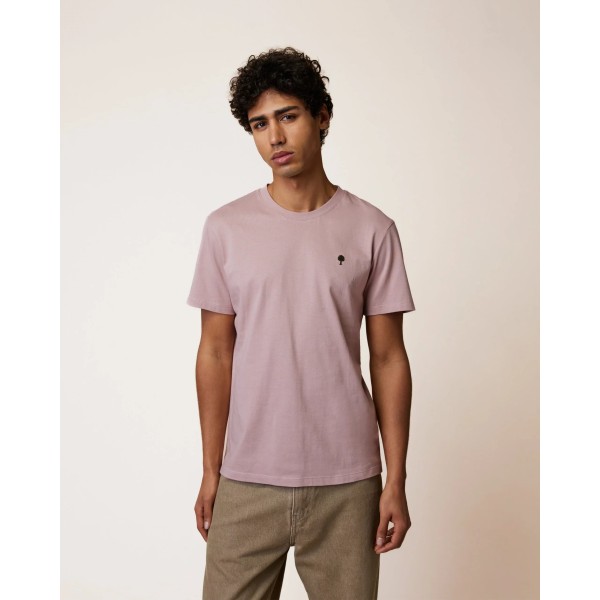 FAGUO - T-shirt mauve homme en coton recyclé