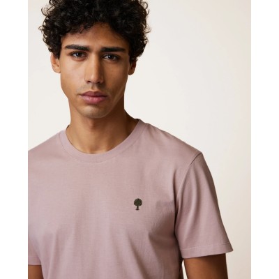 FAGUO - T-shirt mauve homme en coton recyclé