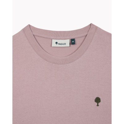 FAGUO - T-shirt mauve homme en coton recyclé