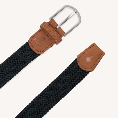FAGUO - Ceinture tressée noire BELT