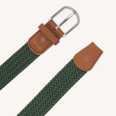 FAGUO - Ceinture tressée kaki BELT