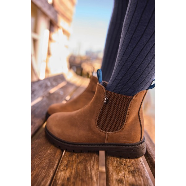 BONTON - Boots Chelsea enfant marron grisé