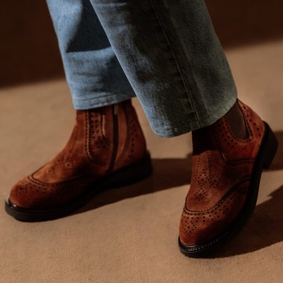 COCO & ABRICOT - Boots femme cognac SALERANS