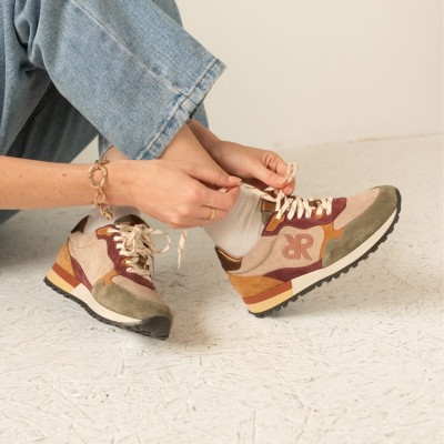 REQINS - Baskets Mora - Taupe Bordeaux