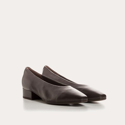 REQINS - Ballerines à Talon Favorite Cuir - Marron