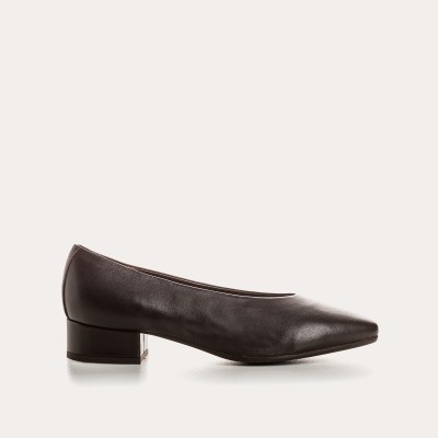 REQINS - Ballerines à Talon Favorite Cuir - Marron