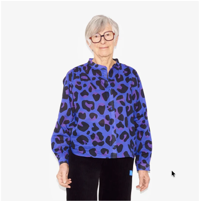 WORLD OF POP - Blouse Léopard - Bleu Électrique