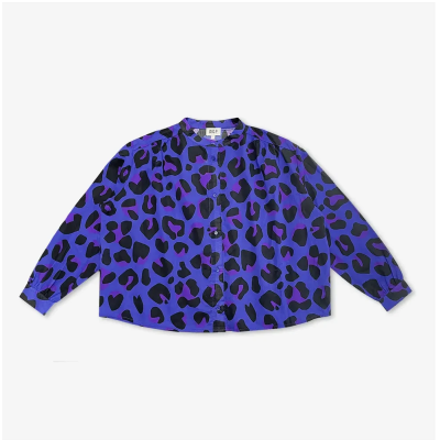 WORLD OF POP - Blouse Léopard - Bleu Électrique