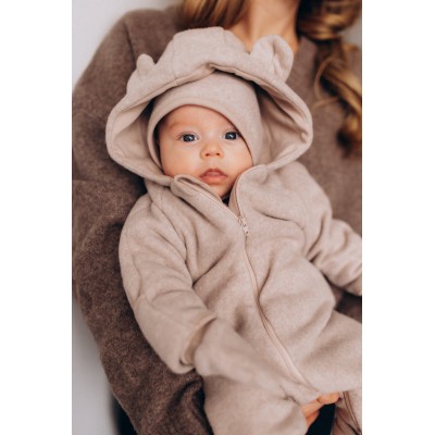 WOOLY ORGANIC - Combinaison à capuche - Taupe clair