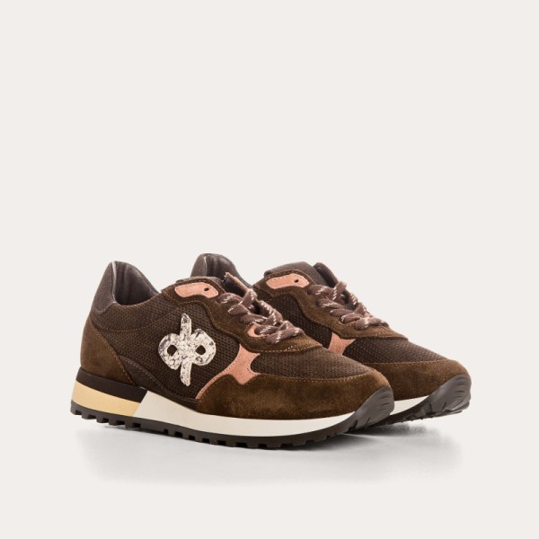 REQINS - Baskets Mora Cuir Velours - Marron