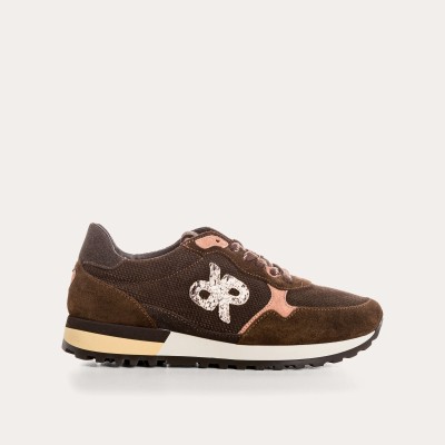 REQINS - Baskets Mora Cuir Velours - Marron