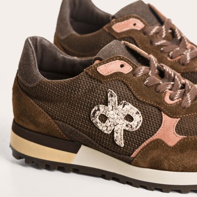 REQINS - Baskets Mora Cuir Velours - Marron