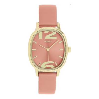 Montre OOZOO femme en cuir rose et or