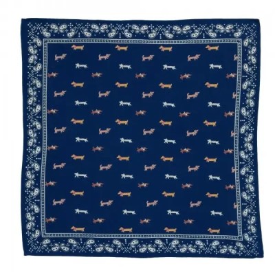 Foulard BONHEUR DU JOUR Teckel Indigo