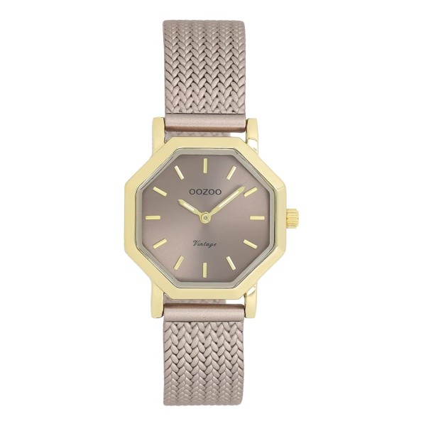 Montre OOZOO femme taupe avec bracelet en maille