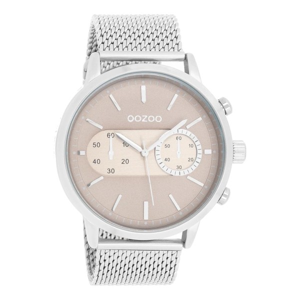Montre OOZOO mixte chronographe taupe et argent
