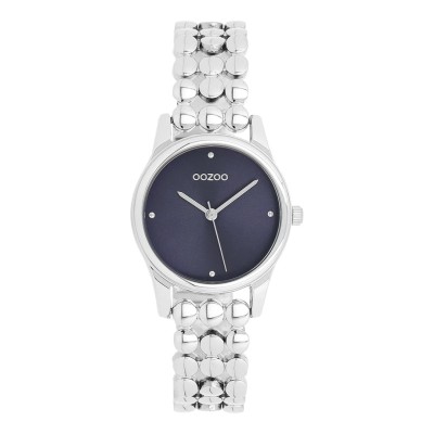 Montre OOZOO femme cadran bleu et bracelet argenté
