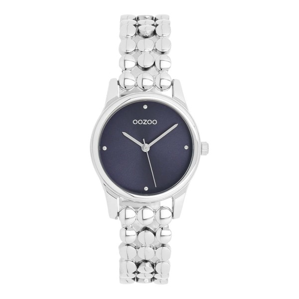 Montre OOZOO femme cadran bleu et bracelet argenté