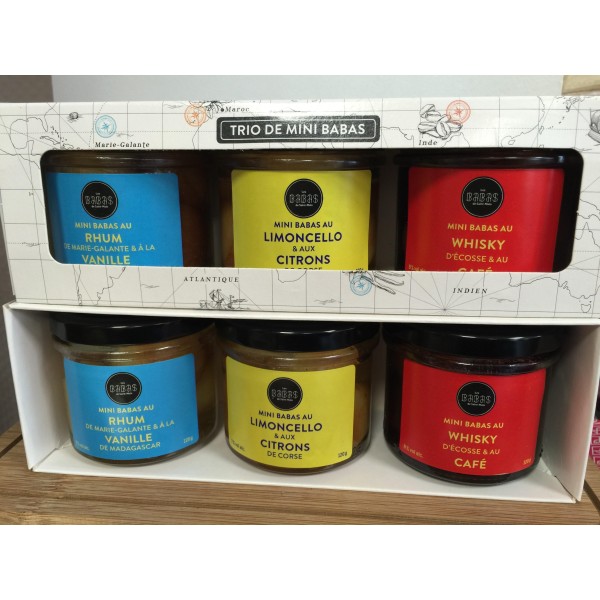 Trio de Mini-Babas au Rhum, Limoncello, Whisky - 3*120g