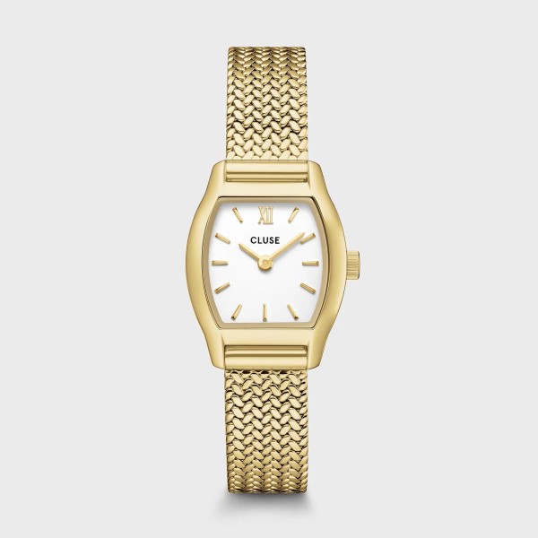 Montre CLUSE Tonnette Mini dorée cadran blanc