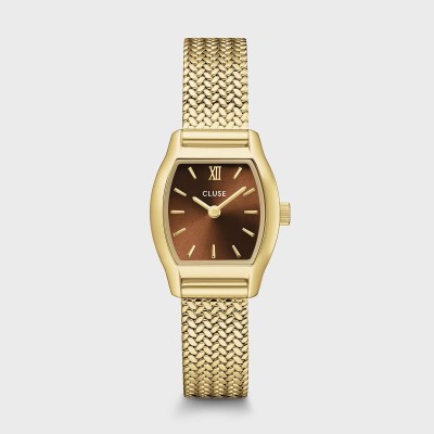 Montre CLUSE Tonnette Mini dorée cadran marron