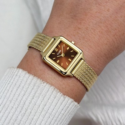 Montre CLUSE Gracieuse Mini dorée cadran marron
