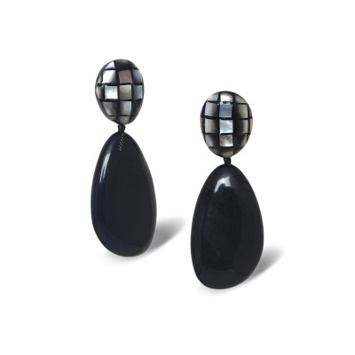 Boucles d’oreilles Rivoli NATURE Bijoux en nacre noire