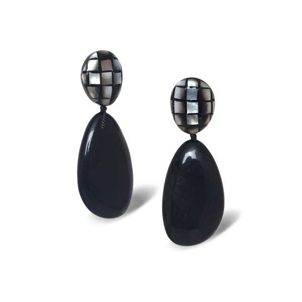 Boucles d’oreilles Rivoli NATURE Bijoux en nacre noire