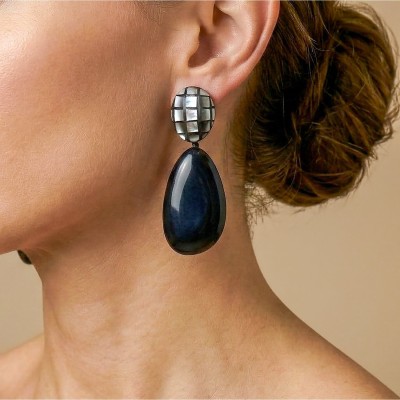 Boucles d’oreilles Rivoli NATURE Bijoux en nacre noire