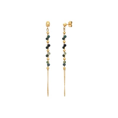 Boucles d’oreilles N°3 dorées en agate