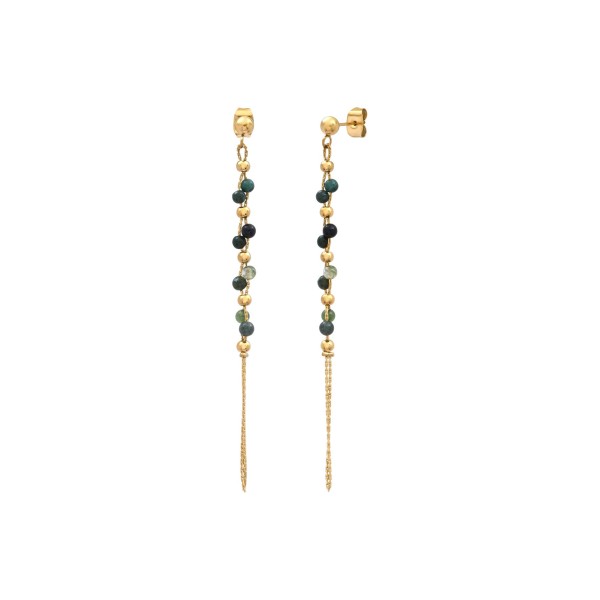 Boucles d’oreilles N°3 dorées en agate