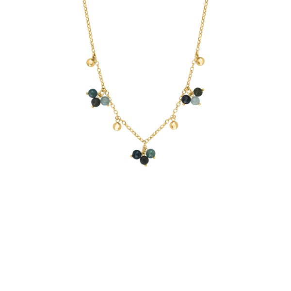 Collier N°3 en agate, aventurine et jade