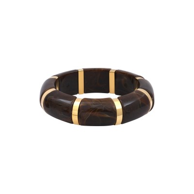 Bracelet N°3 extensible en acrylique chocolat