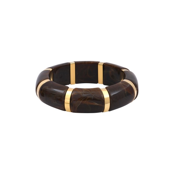 Bracelet N°3 extensible en acrylique chocolat