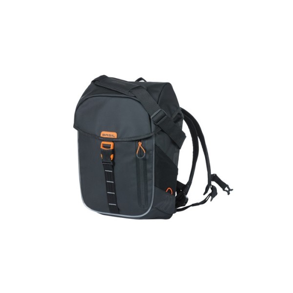 BASIL MILES TARPAULIN - 17 Litres Noir/Orange