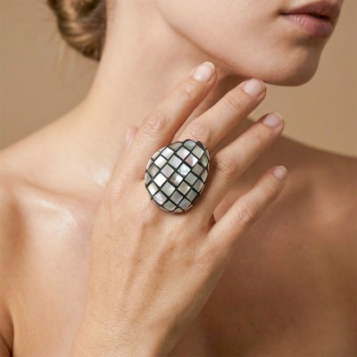 Bague Rivoli NATURE Bijoux en nacre noire
