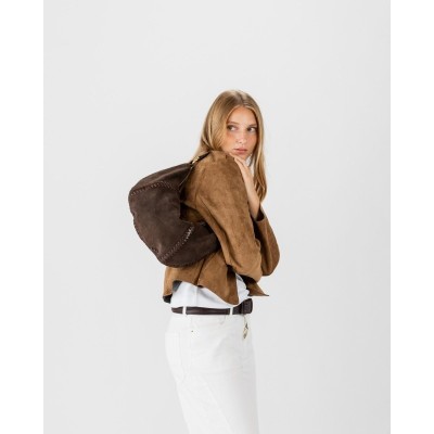 Sac BIBA Narrows hobo en daim marron