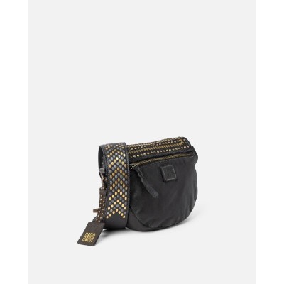 Sac BIBA Lovington bandoulière en cuir noir clouté