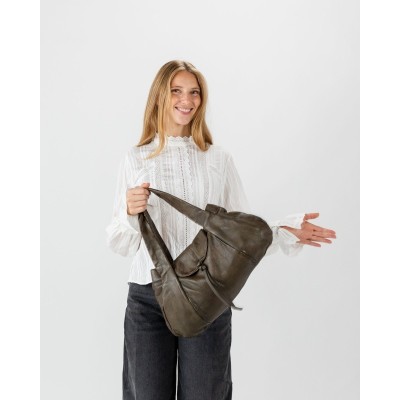 Sac BIBA Oxford cabas en cuir kaki