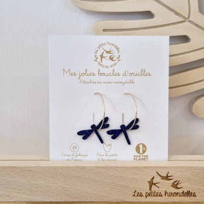 LES PETITES HIRONDELLES - Créoles Libellules - Bleu