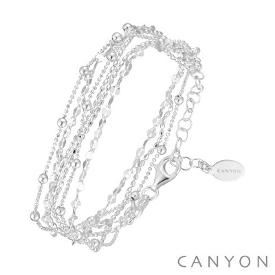 Bracelet Canyon France double tour en argent à trois rangs