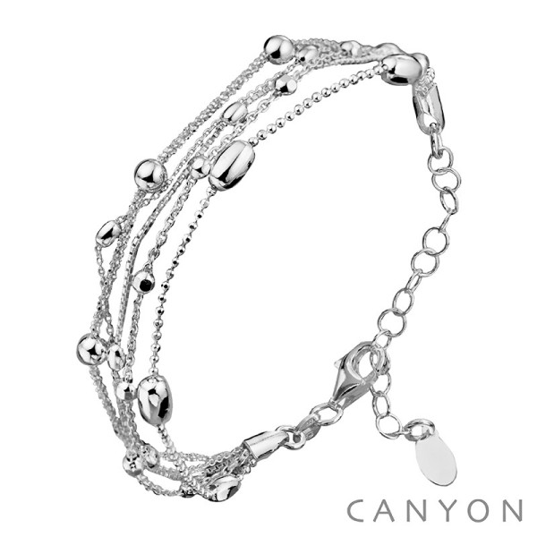 Bracelet Canyon France multifils en argent avec olives et boules