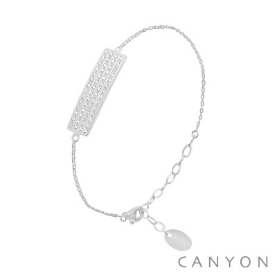 Bracelet Canyon France en argent avec rectangle serti d'oxydes