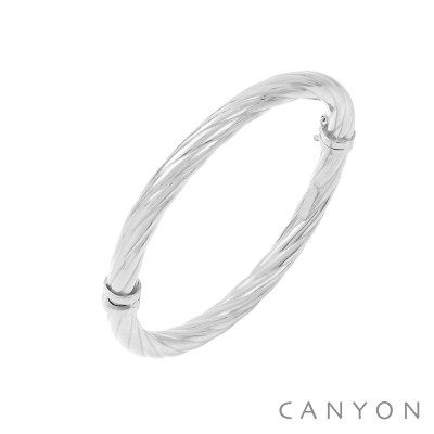 Bracelet Canyon France jonc ovale torsadé en argent