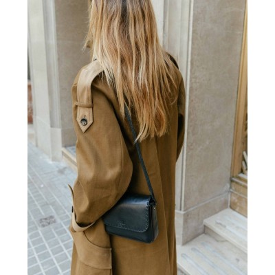 Sac BIBA Hatch bandoulière en cuir noir