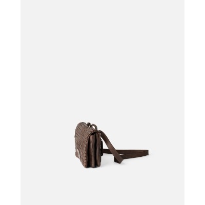 Sac BIBA Kansas à rabat en cuir tressé marron