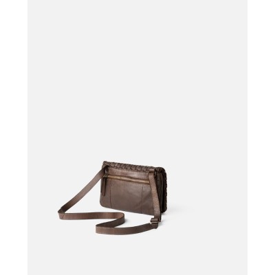 Sac BIBA Kansas à rabat en cuir tressé marron